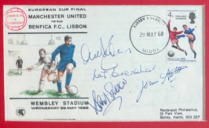 1968 Manchester United European Cup Legends, Multi-Hand Signed FDC Presentation