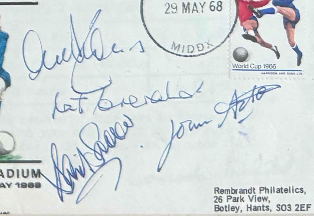 1968 Manchester United European Cup Legends, Multi-Hand Signed FDC Presentation