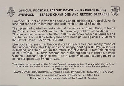 Sammy Lee, Liverpool FC Legend, Limited Edition Hand Signed First Day Cover, FDC