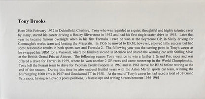 Tony Brooks, Iconic Ferrari Formula 1 Driver, Hand Signed FDC, First Day Cover