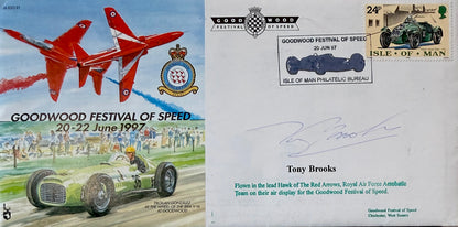 Tony Brooks, Iconic Ferrari Formula 1 Driver, Hand Signed FDC, First Day Cover