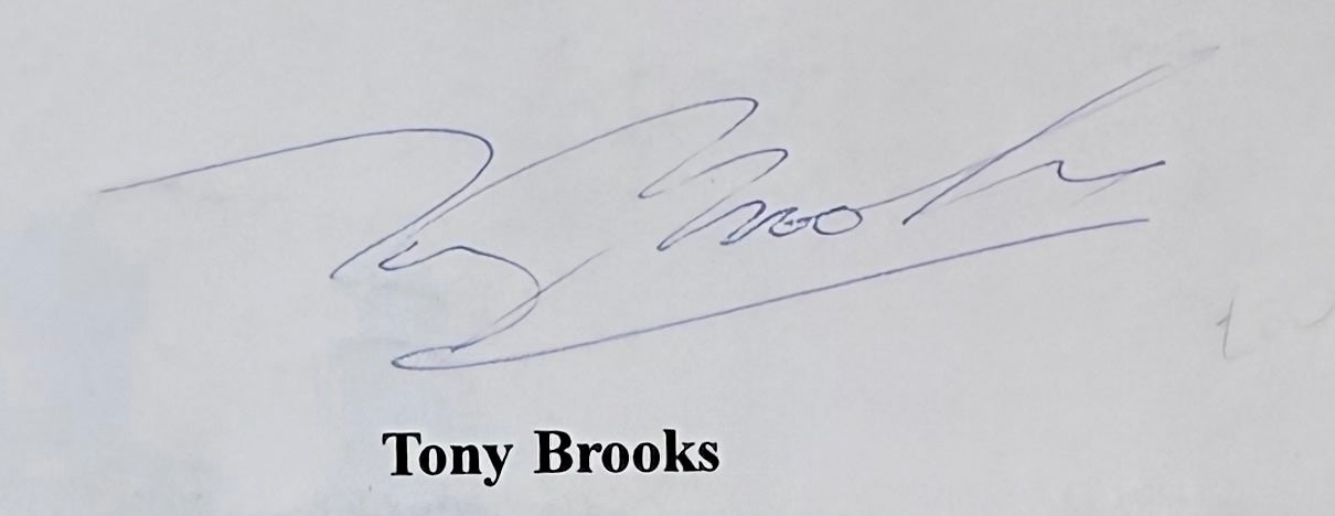 Tony Brooks, Iconic Ferrari Formula 1 Driver, Hand Signed FDC, First Day Cover