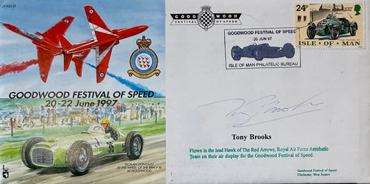 Tony Brooks, Iconic Ferrari Formula 1 Driver, Hand Signed FDC, First Day Cover