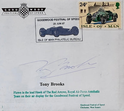 Tony Brooks, Iconic Ferrari Formula 1 Driver, Hand Signed FDC, First Day Cover