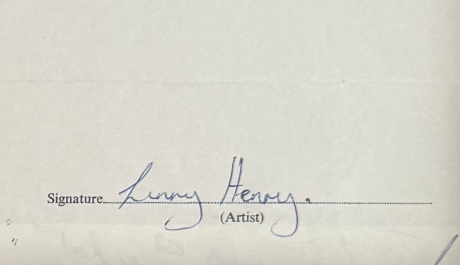 Sir Lenny Henry, Hand Signed Framed 40cm x 30cm Original Contract & COA