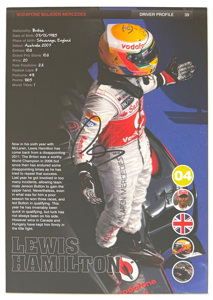 Lewis Hamilton, F1 Mercedes McLaren Legend, Hand Signed Photo & COA