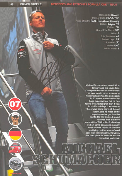 Michael Schumacher, F1 Legend, Hand Signed Framed Magazine Page Presentation & COA