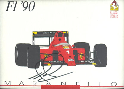 Nigel Mansell, Hand Signed Framed (15cm x 10cm) Ferrari Postcard Presentation & COA