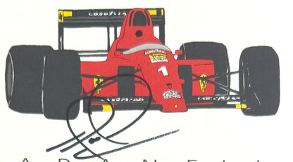 Nigel Mansell, Hand Signed Framed (15cm x 10cm) Ferrari Postcard Presentation & COA