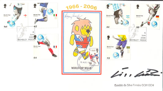 Eusebio, Benfica, Portugal Legend, Stunning Hand Signed FDC Presentation With COA