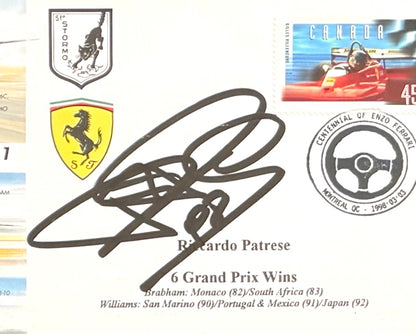 Ricardo Patrese, F1 Legend, Hand Signed Limited Edition FDC Photo Presentation