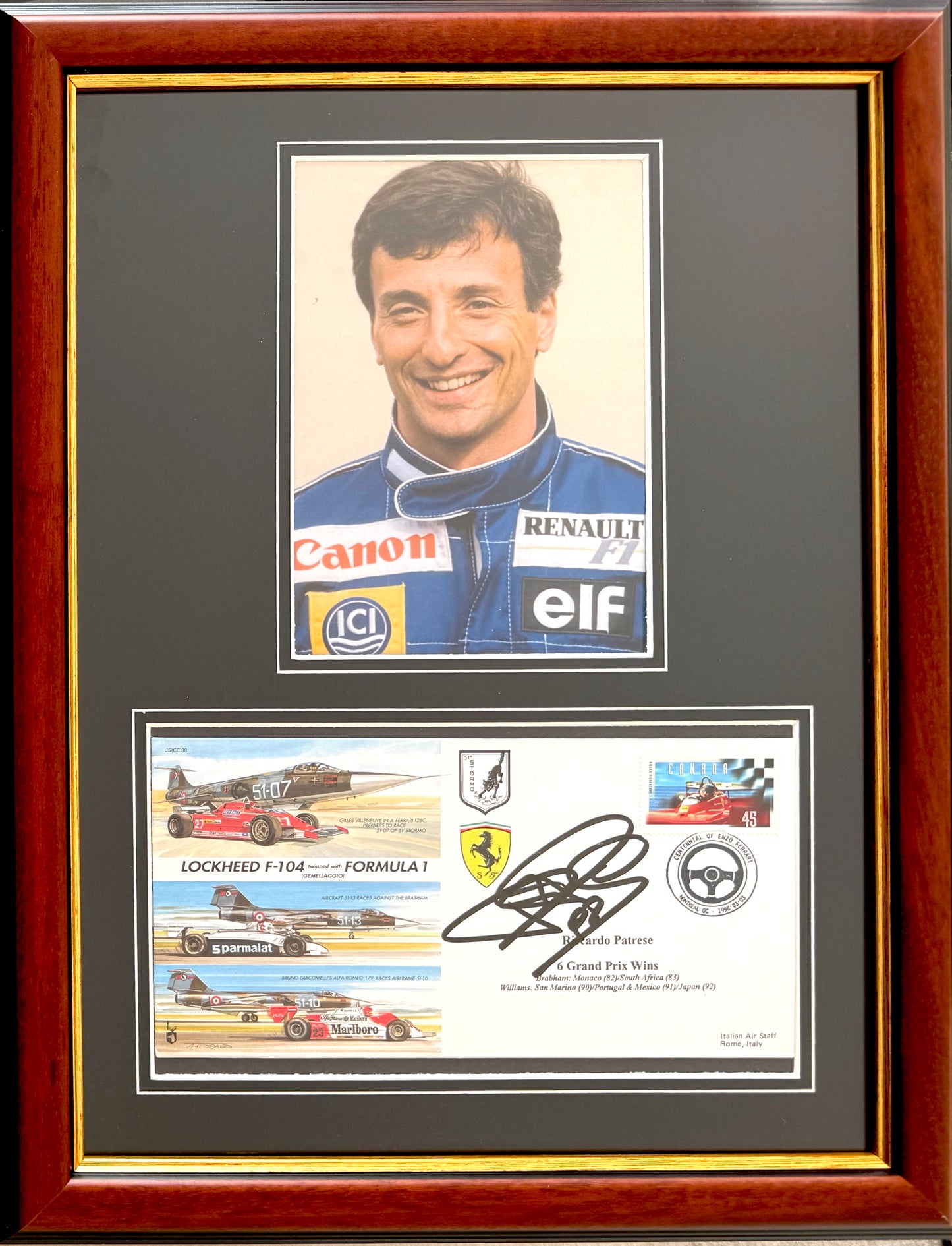 Ricardo Patrese, F1 Legend, Hand Signed Limited Edition FDC Photo Presentation