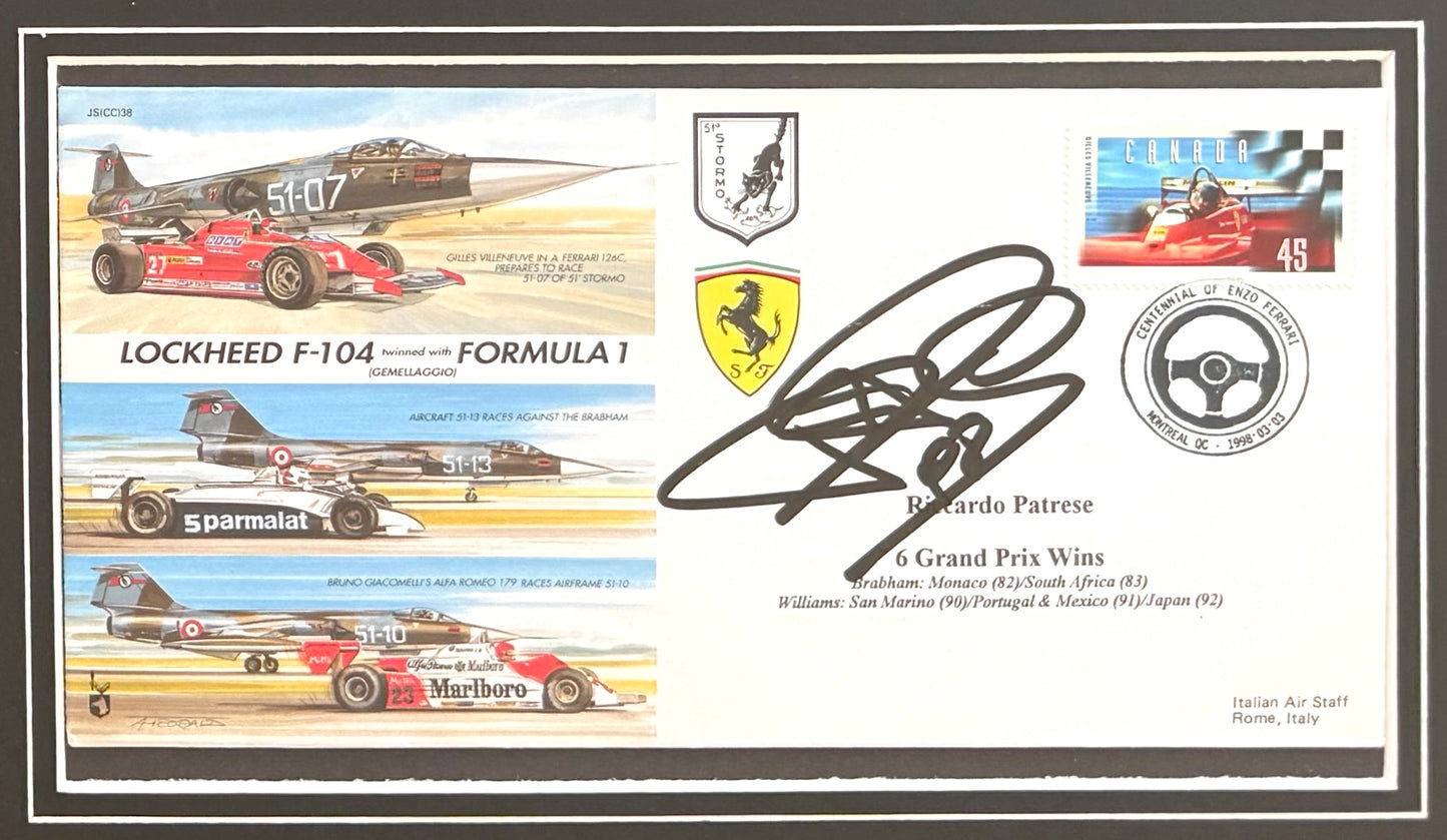 Ricardo Patrese, F1 Legend, Hand Signed Limited Edition FDC Photo Presentation