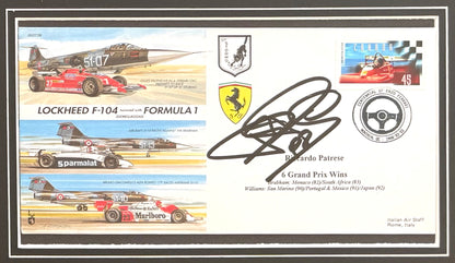Ricardo Patrese, F1 Legend, Hand Signed Limited Edition FDC Photo Presentation