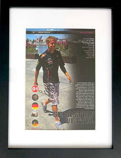 Fernando Alonso Red Bull - Hand Signed Framed Magazine Page & COA