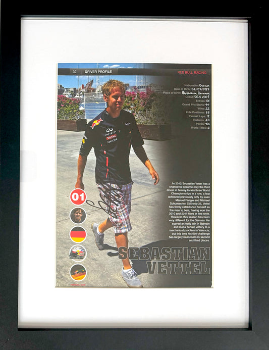 Fernando Alonso Red Bull - Hand Signed Framed Magazine Page & COA