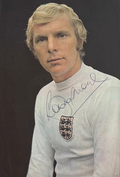 Bobby Moore, England 1966 Legend, Guaranteed Hand Signed Magazine Photo With COA