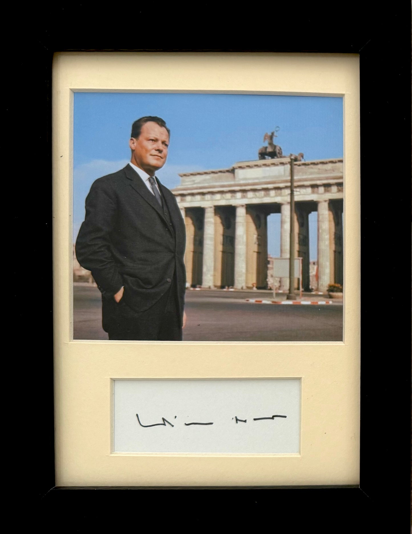 Willy Brandt, Former German Chancellor, Hand Signed Card, With Photo & COA