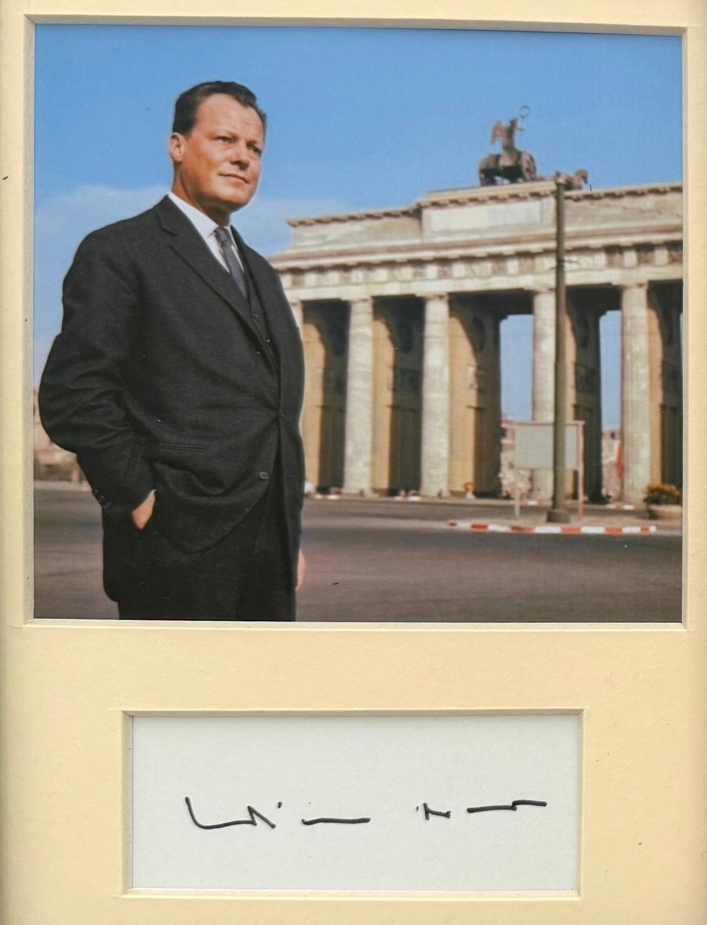 Willy Brandt, Former German Chancellor, Hand Signed Card, With Photo & COA