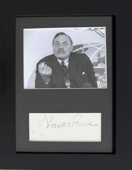 Enoch Powell, Former Controversial Conservative Minister, Hand Signed Card, With Photo & COA