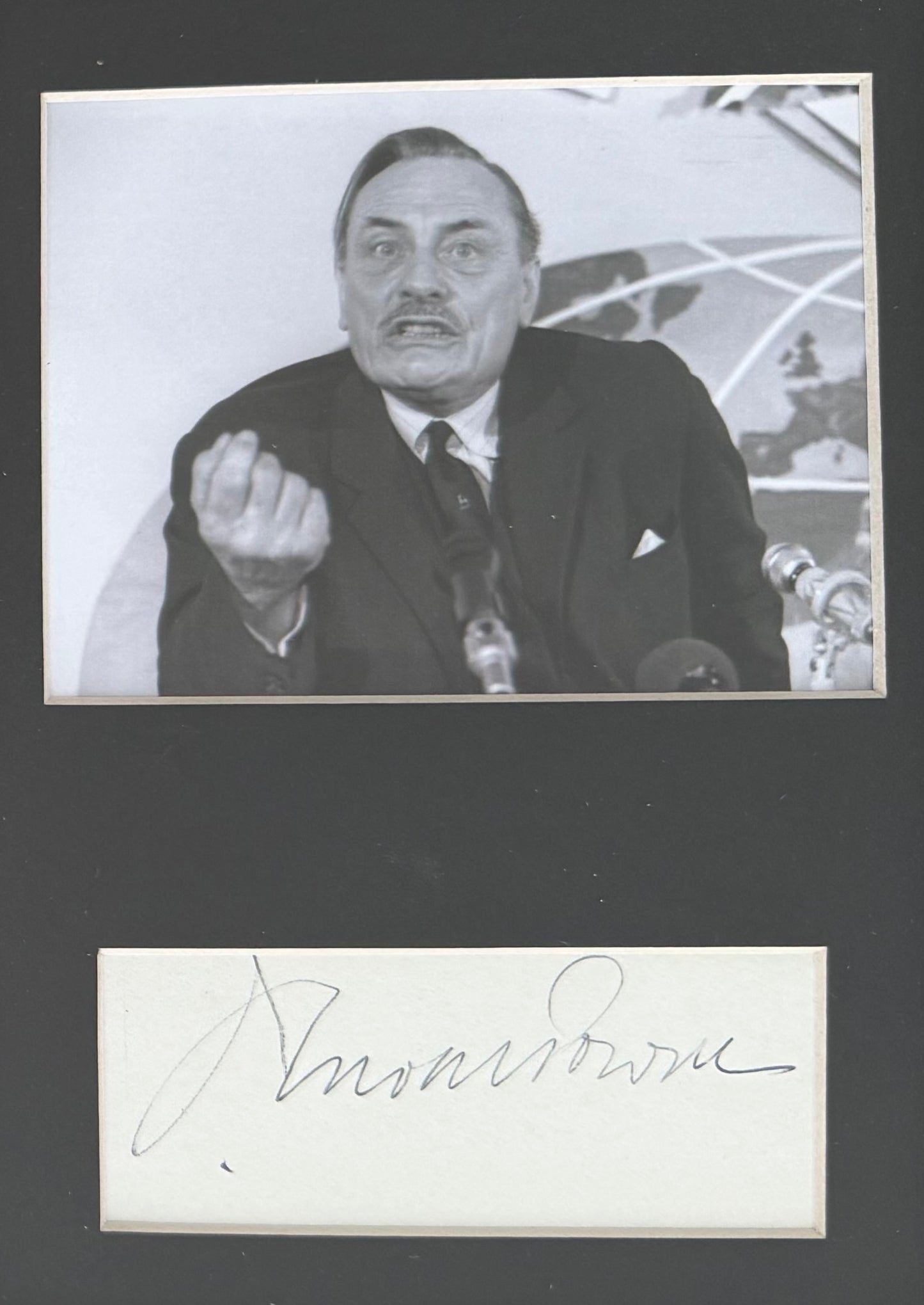 Enoch Powell, Former Controversial Conservative Minister, Hand Signed Card, With Photo & COA
