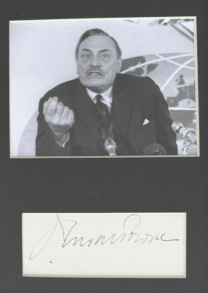 Enoch Powell, Former Controversial Conservative Minister, Hand Signed Card, With Photo & COA