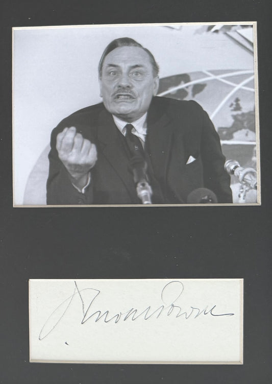 Enoch Powell, Former Controversial Conservative Minister, Hand Signed Card, With Photo & COA