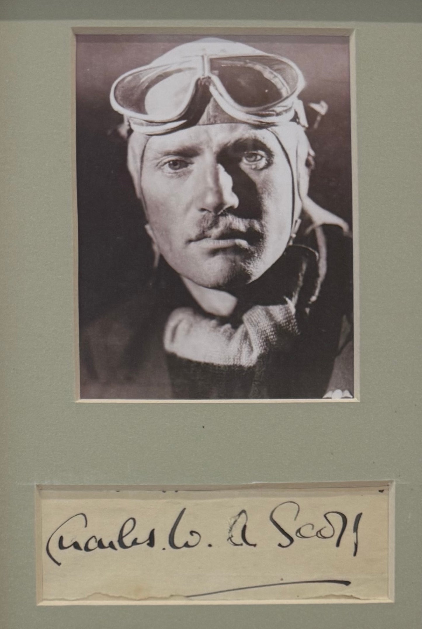 C.W.A. Scott, Iconic Aviator, Hand Signed Framed Card Presentation With COA