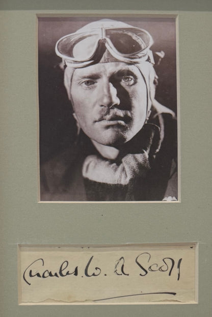 C.W.A. Scott, Iconic Aviator, Hand Signed Framed Card Presentation With COA