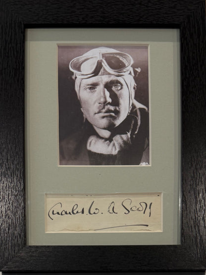 C.W.A. Scott, Iconic Aviator, Hand Signed Framed Card Presentation With COA