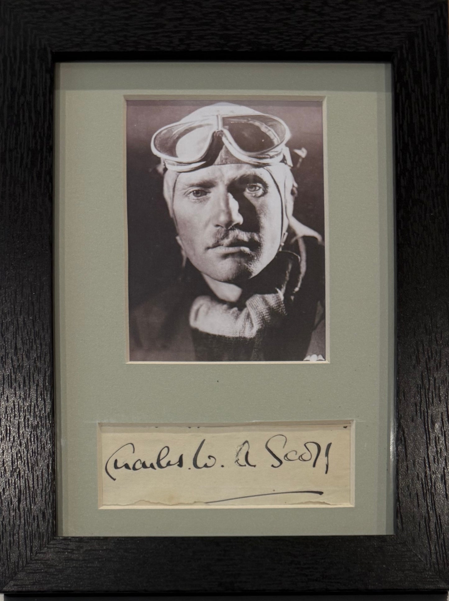 C.W.A. Scott, Iconic Aviator, Hand Signed Framed Card Presentation With COA