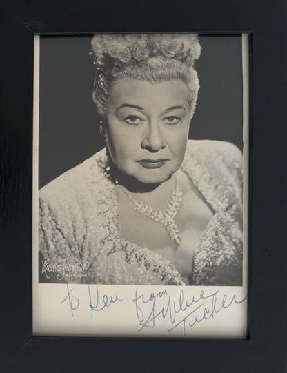 Sophie Tucker, Actress, Guaranteed Hand Signed Framed Photo With COA