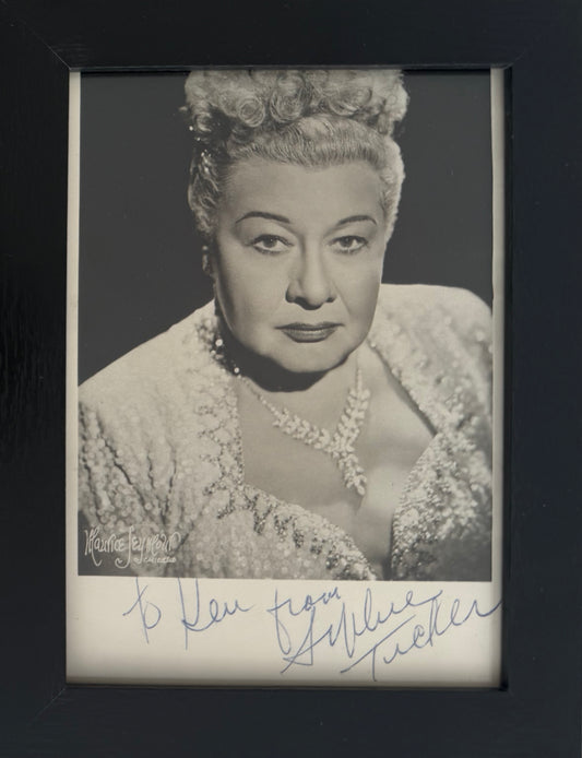 Sophie Tucker, Actress, Guaranteed Hand Signed Framed Photo With COA