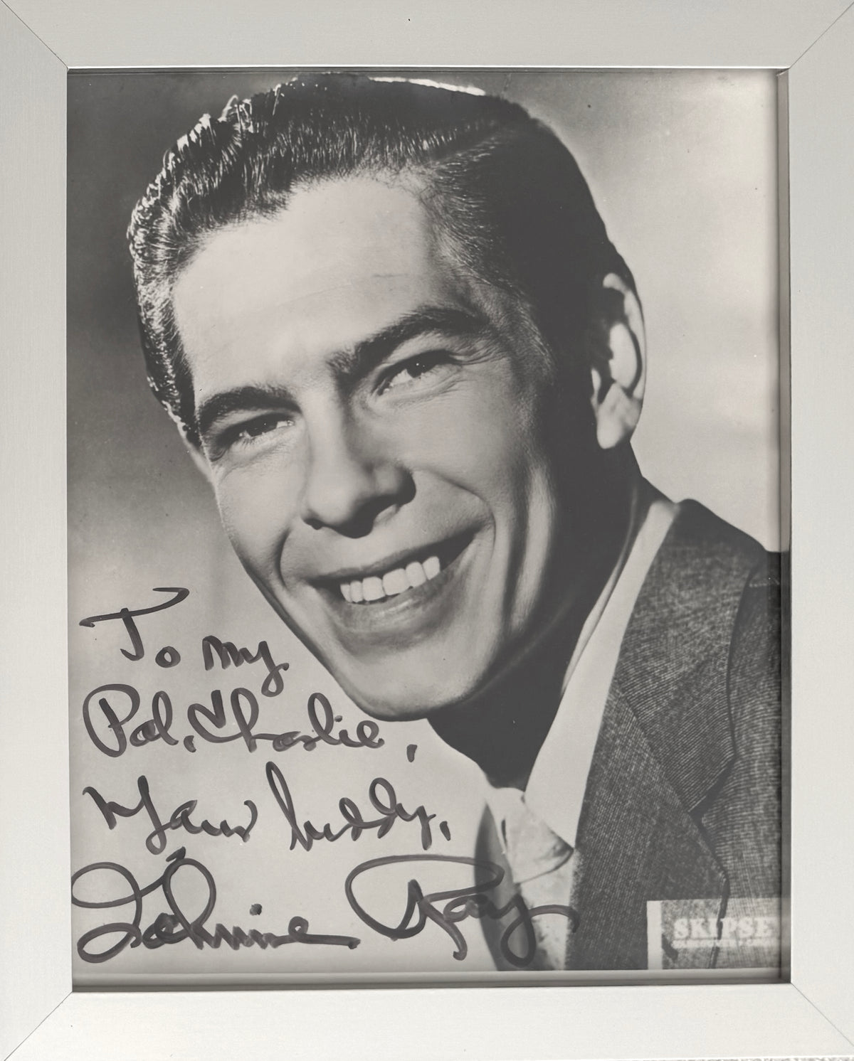 Johnnie Ray, Singer, Actor, Pianist, Hand Signed Framed 25cm x 20cm Photo & COA
