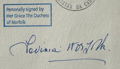 Lavinia Fitzalan-Howard, Duchess of Norfolk, Hand Signed 1986 Andrew and Fergie FDC