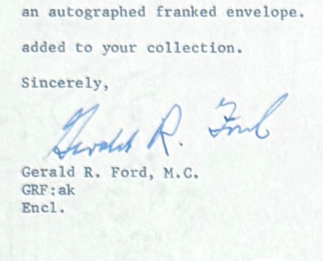 Gerald Ford, Former President, Hand Signed Letter & Photo Presentation, With COA