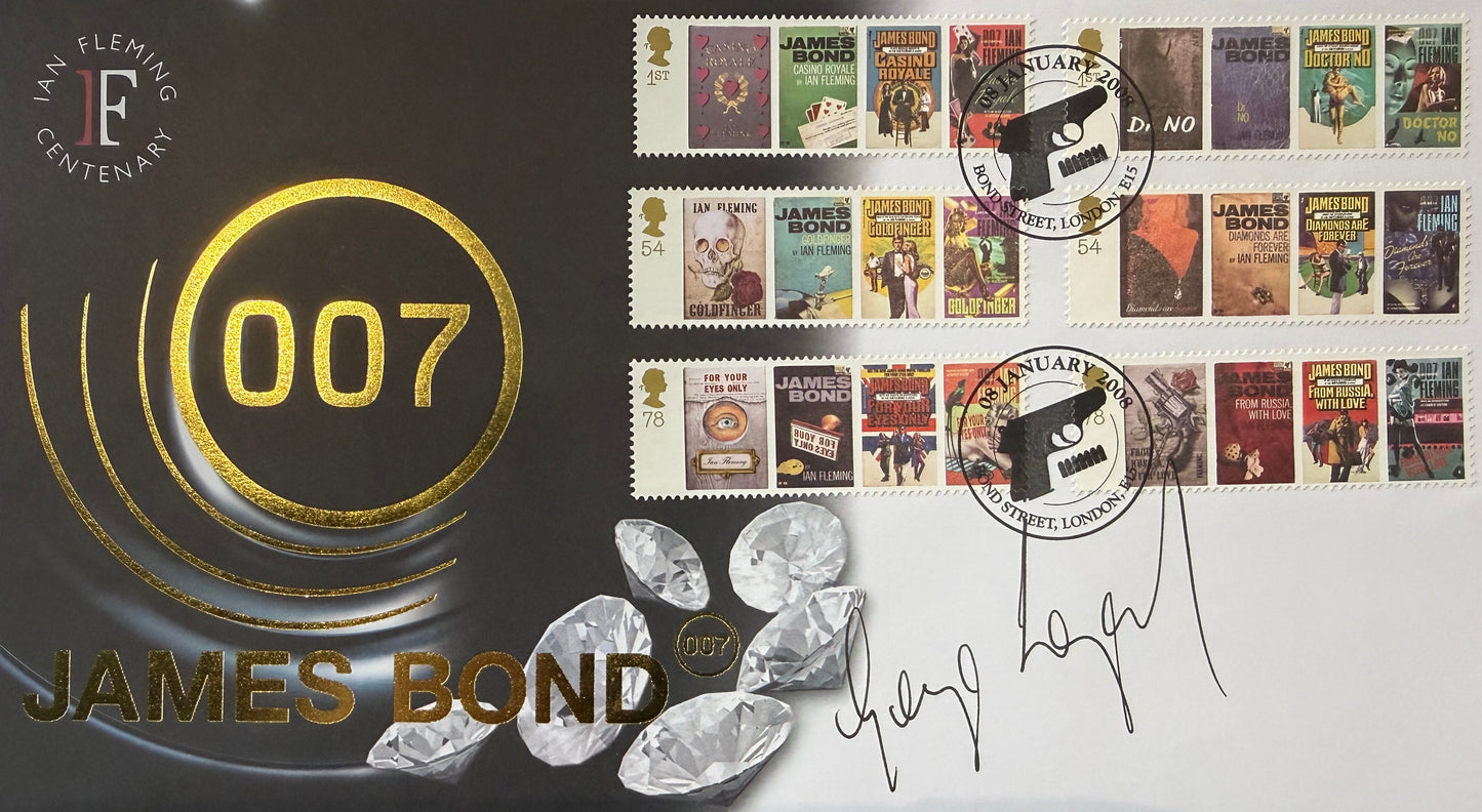 George Lazenby, Former James Bond 007, Hand Signed FDC & Photo Presentation & COA