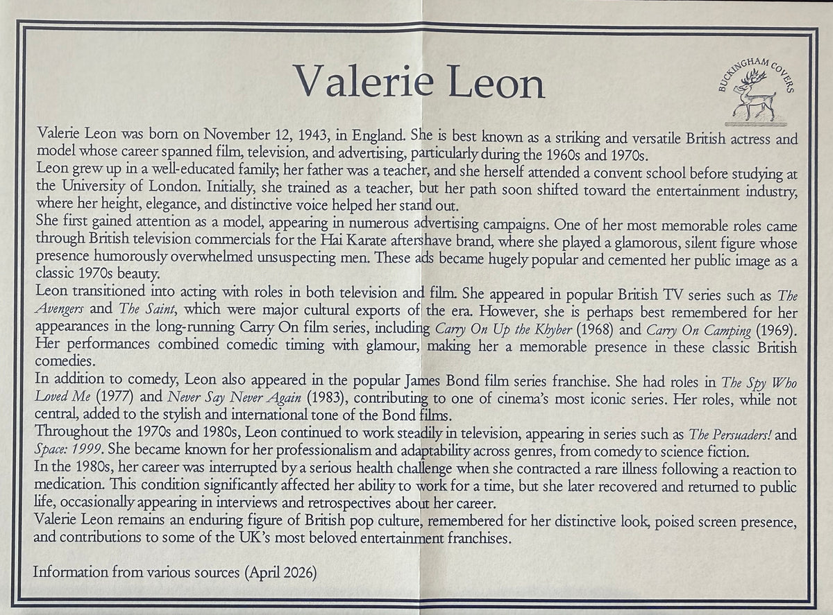 Valerie Leon, James Bond 007, Hand Signed FDC & Photo Presentation & COA