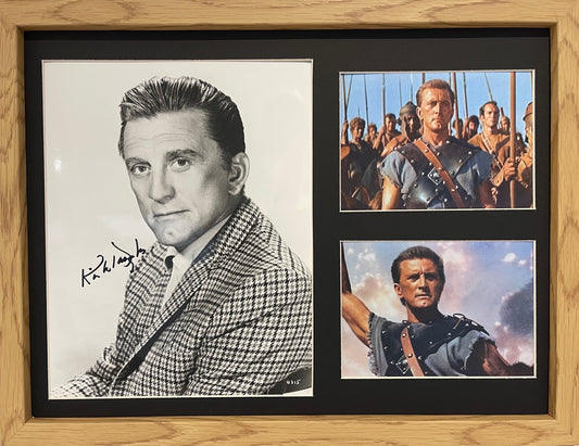 KIRK DOUGLAS HAND SIGNED 'SPARTACUS' PHOTO PRESENTATION WITH COA