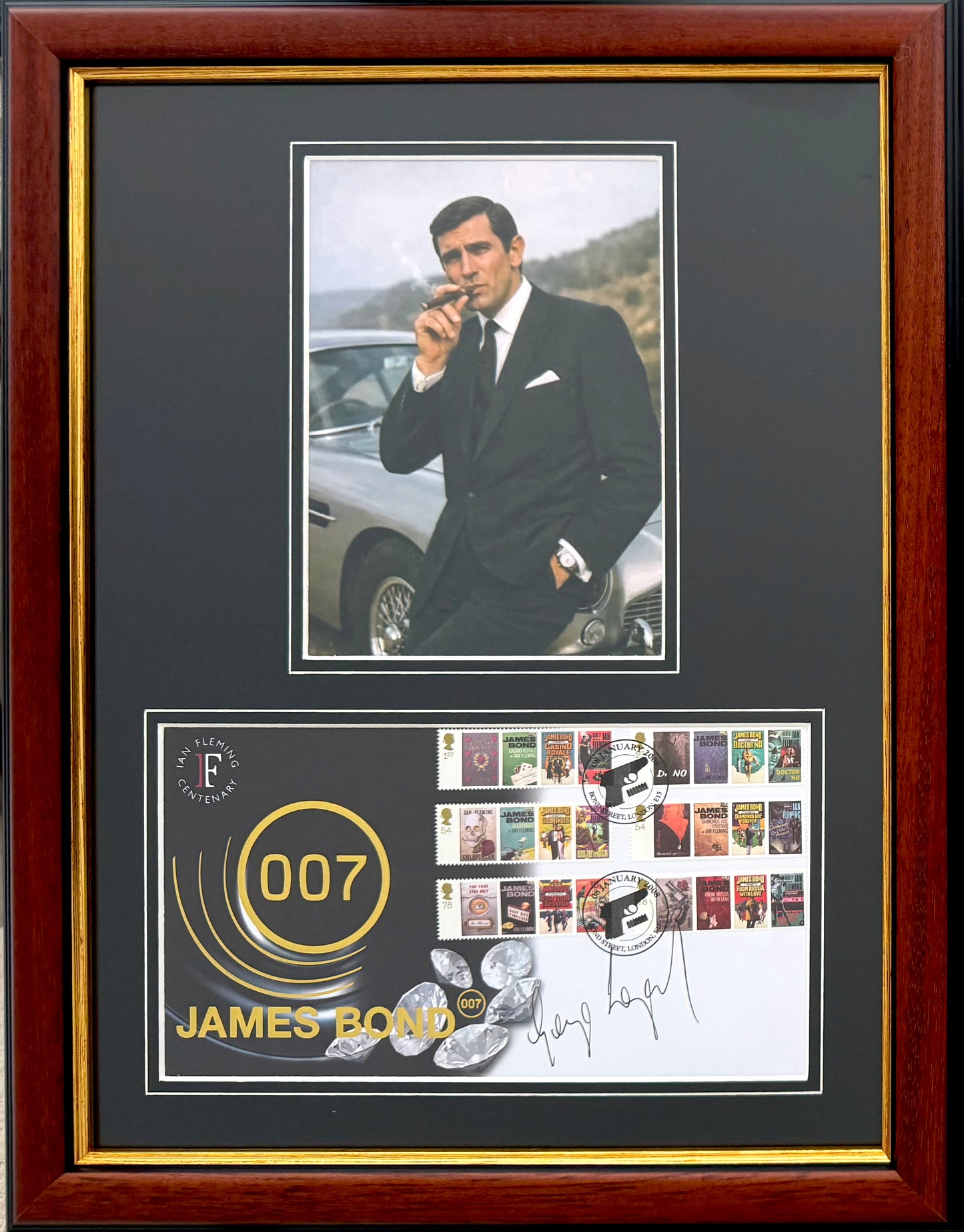 George Lazenby, Former James Bond 007, Hand Signed FDC & Photo Presentation & COA