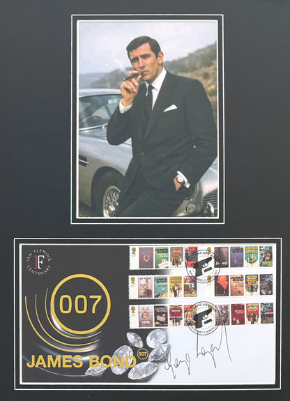 George Lazenby, Former James Bond 007, Hand Signed FDC & Photo Presentation & COA