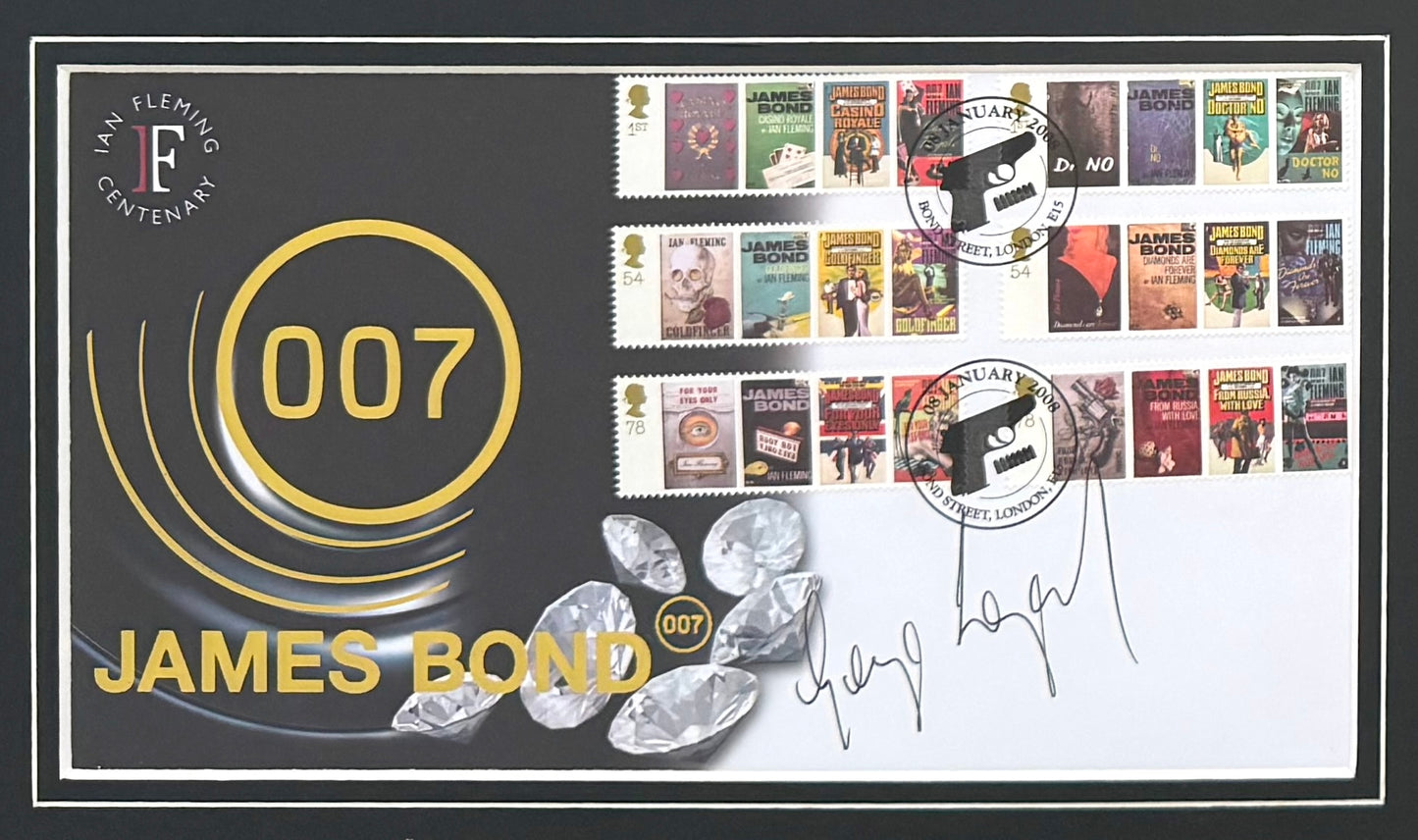 George Lazenby, Former James Bond 007, Hand Signed FDC & Photo Presentation & COA