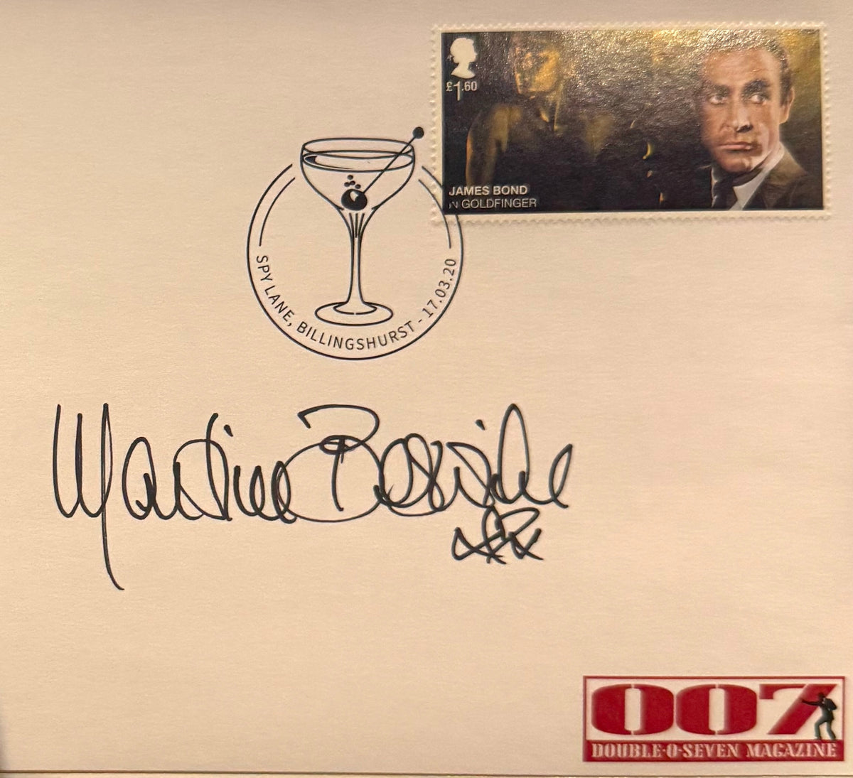 Martine Beswick, Hand Signed Original 'James Bond 007' FDC First Day Cover