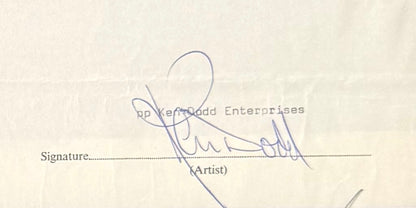 Ken Dodd, Hand Signed Framed 40cm x 30cm Original Contract & COA