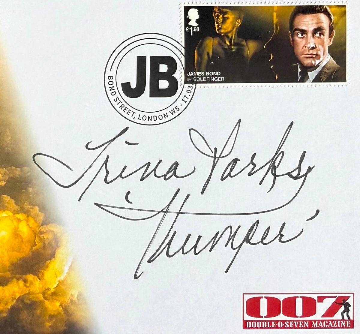 Trina Parks, James Bond 007, Hand Signed FDC - First Day Cover - COA