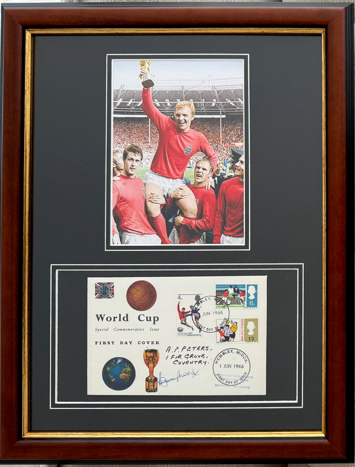 Bobby Moore, England 1966 Legend, Guaranteed Hand Signed First Day Cover Presentation & AFTAL COA