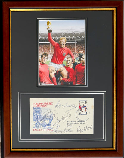 England 1966 Team (including Moore) Multi-Hand Signed FDC First Day Cover & AFTAL COA