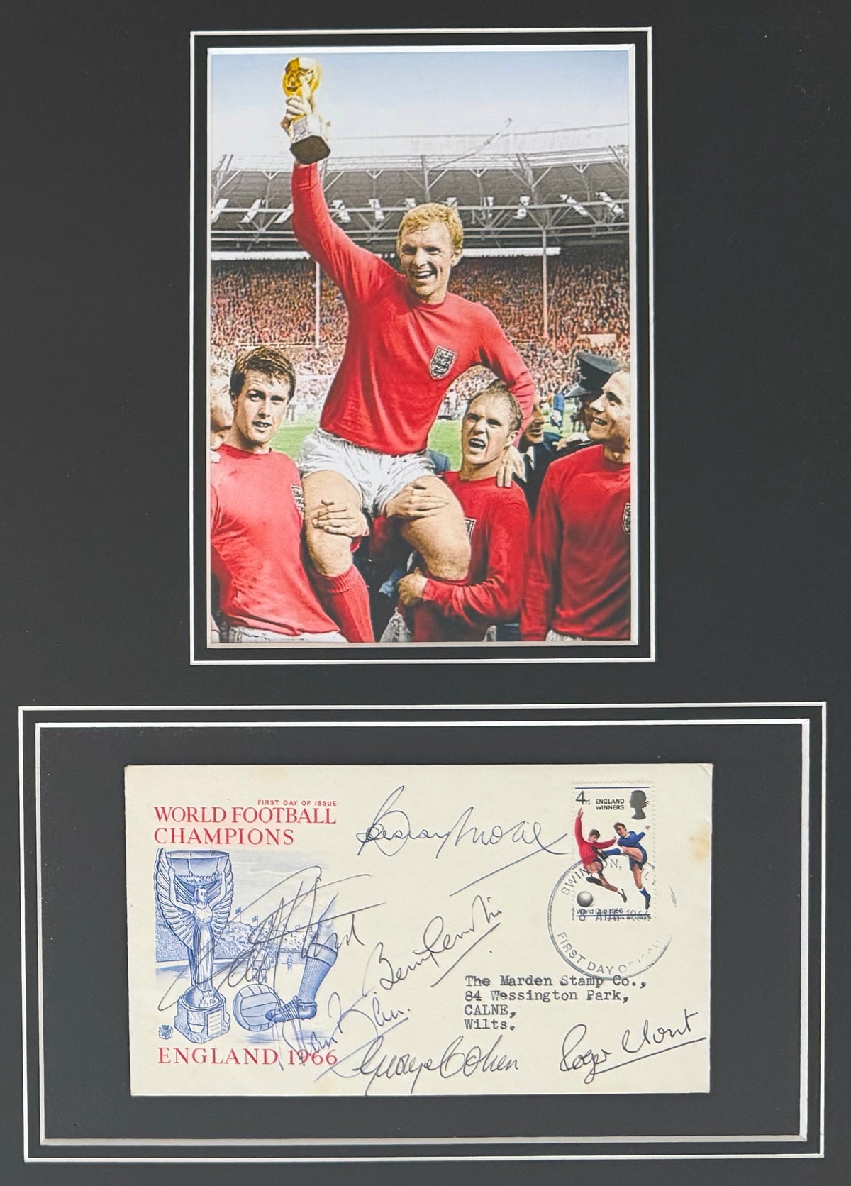 England 1966 Team (including Moore) Multi-Hand Signed FDC First Day Cover & AFTAL COA