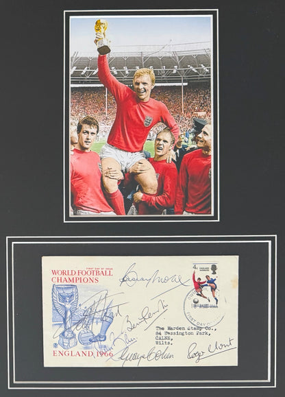England 1966 Team (including Moore) Multi-Hand Signed FDC First Day Cover & AFTAL COA