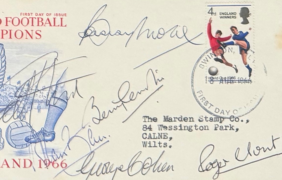 England 1966 Team (including Moore) Multi-Hand Signed FDC First Day Cover & AFTAL COA